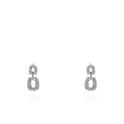 Σκουλαρίκια κρεμαστά με ζιργκόν Mar and Mar Ziora (Silver)