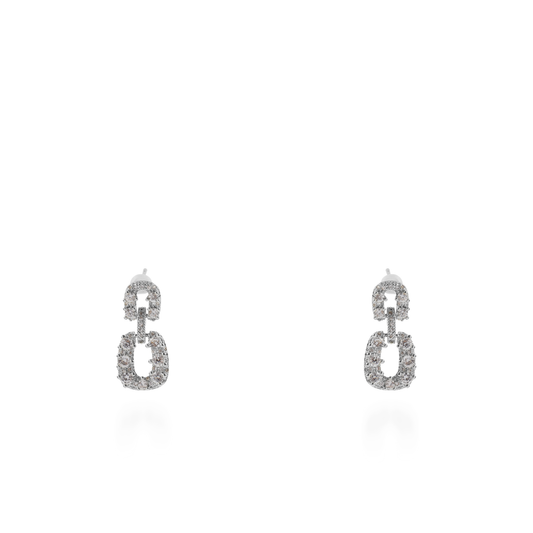 Σκουλαρίκια κρεμαστά με ζιργκόν Mar and Mar Ziora (Silver)