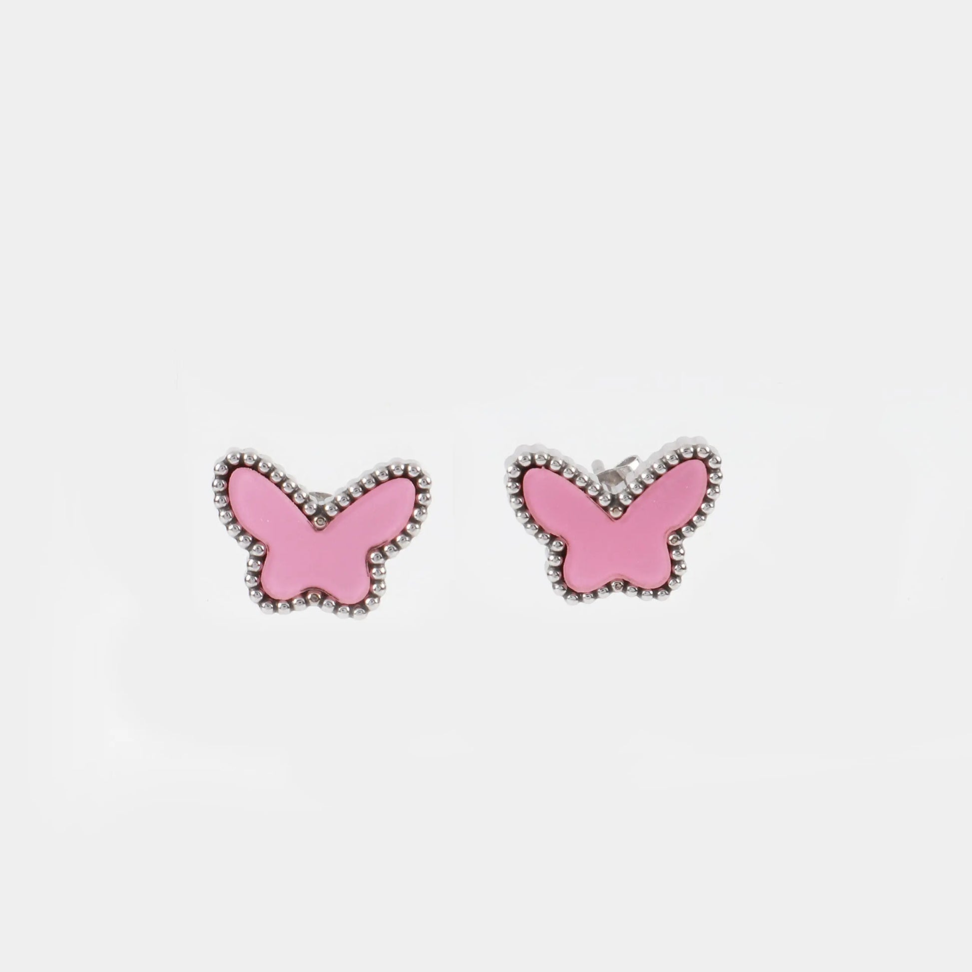 Παιδικά σκουλαρίκια ροζ πεταλούδες Mar &amp; Mar Pink Butterfly Kids από ανοξείδωτο ατσάλι