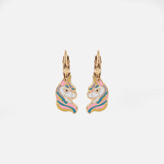 Παιδικά σκουλαρίκια κρεμαστά Μονόκερως Mar and Mar Unicorn Face Kids από ανοξείδωτο ατσάλι