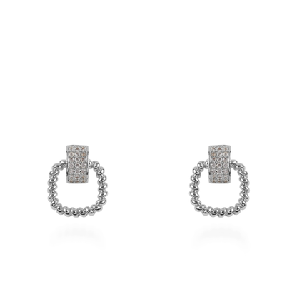 Σκουλαρίκια κρεμαστά με ζιργκόν Mar and Mar Livra (Silver)