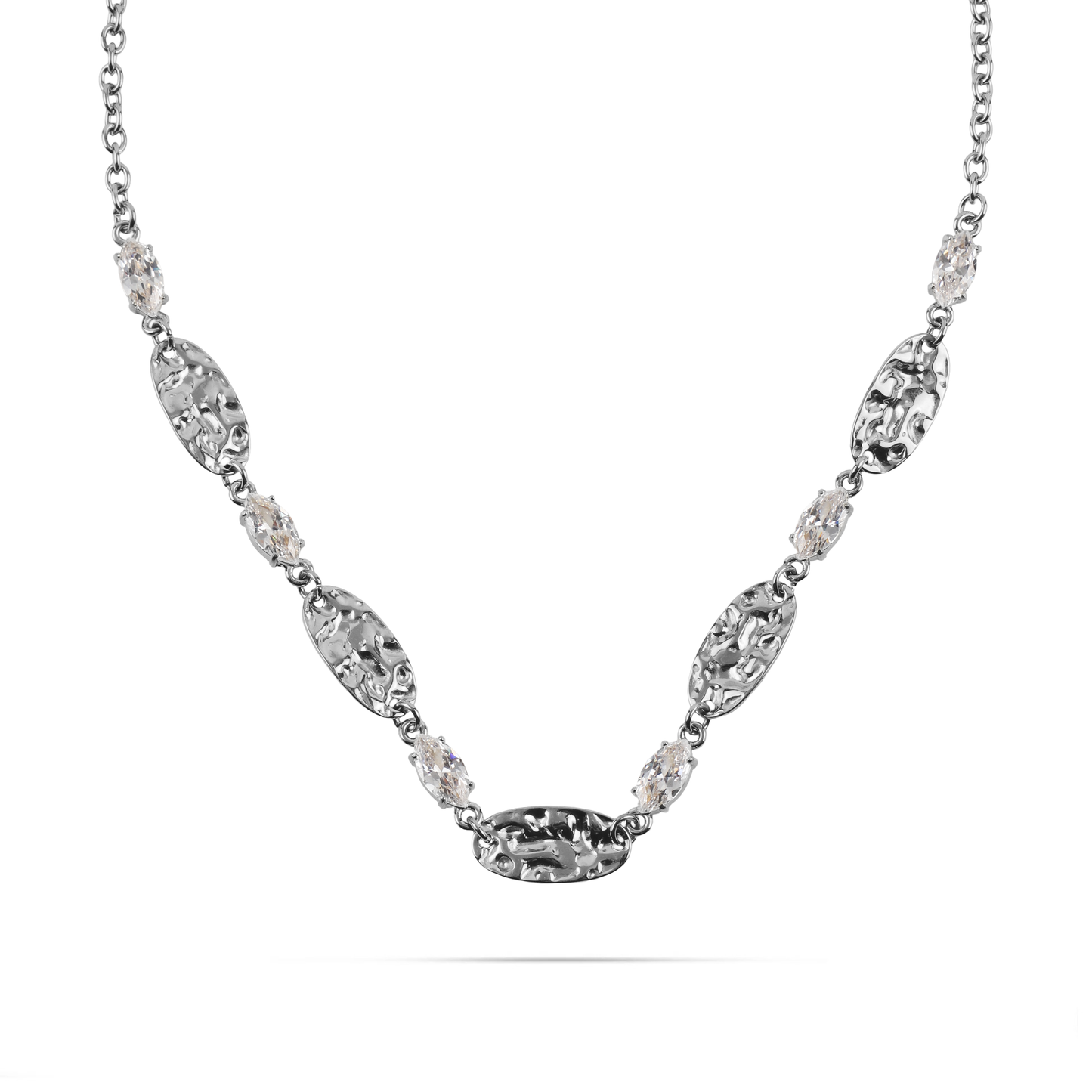 Κολιέ με πέτρες ζιργκόν Mar and Mar Ismenia (Silver) από ανοξείδωτο ατσάλι