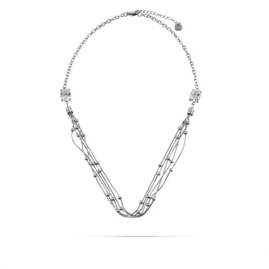 Κολιέ με πέτρες ζιργκόν Mar and Mar Eloria (Silver) από ανοξείδωτο ατσάλι