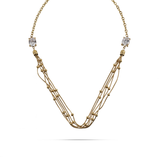 Κολιέ με πέτρες ζιργκόν Mar and Mar Eloria από ανοξείδωτο ατσάλι