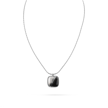 Κολιέ με πέτρα όνυχα και πέρλα Mar and Mar Xylda (Silver) από ανοξείδωτο ατσάλι