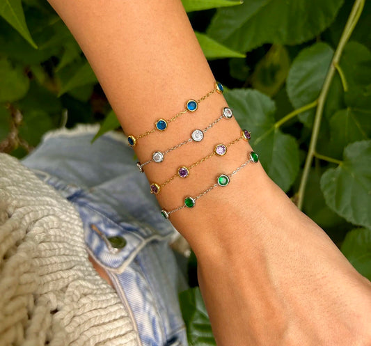Βραχιόλι με πέτρες ζιργκόν Mar and Mar Zienna Bracelet από ανοξείδωτο ατσάλι