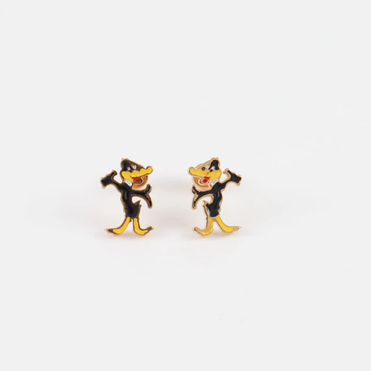 Παιδικά σκουλαρίκια καρφωτά Ντάφι Ντακ Mar and Mar Daffy Duck Kids από ανοξείδωτο ατσάλι