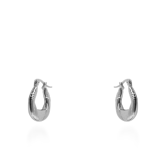 Σκουλαρίκια κρίκοι Mar and Mar Priley (Silver) από ανοξείδωτο ατσάλι