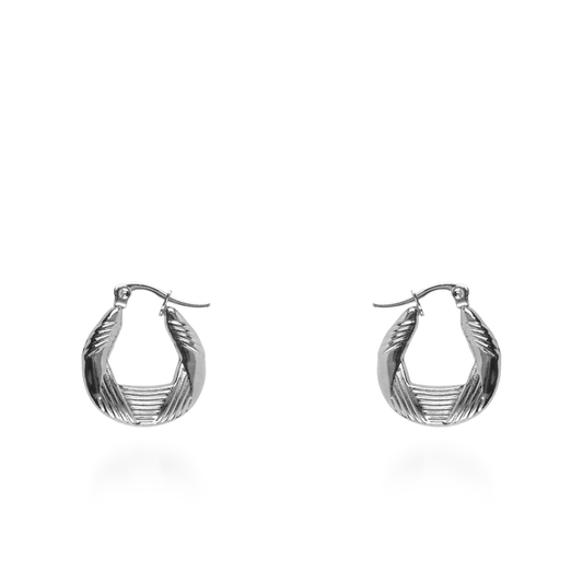 Σκουλαρίκια κρίκοι Mar and Mar Priley (Silver) από ανοξείδωτο ατσάλι