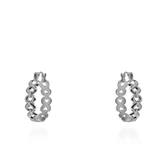 Σκουλαρίκια κρίκοι Mar and Mar Infinity (Silver) από ανοξείδωτο ατσάλι