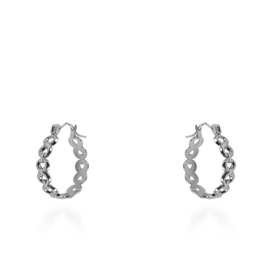 Σκουλαρίκια κρίκοι Mar and Mar Infinity (Silver) από ανοξείδωτο ατσάλι