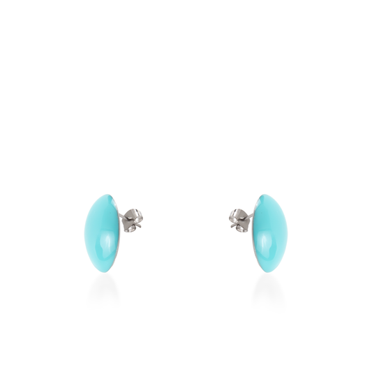 Σκουλαρίκια καρφωτά Mar and Mar Candy Silver (Turquoise) από ανοξείδωτο ατσάλι