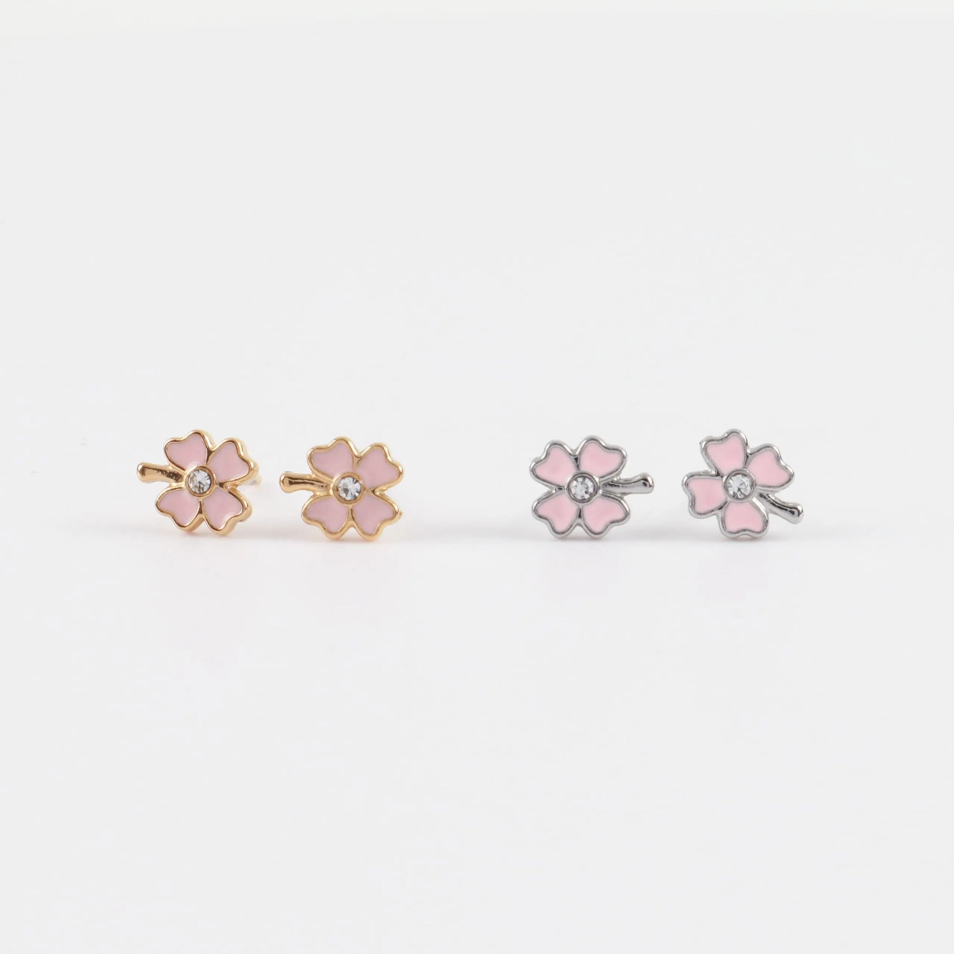 Παιδικά σκουλαρίκια καρφωτά με ζιργκόν Mar &amp; Mar Lucky Clover Kids από ανοξείδωτο ατσάλι