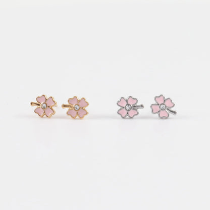 Παιδικά σκουλαρίκια καρφωτά με ζιργκόν Mar &amp; Mar Lucky Clover Kids από ανοξείδωτο ατσάλι