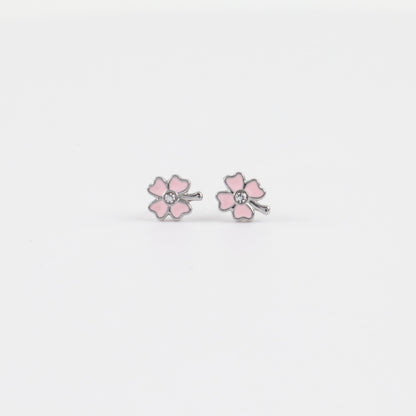 Παιδικά σκουλαρίκια καρφωτά με ζιργκόν Mar &amp; Mar Lucky Clover Kids από ανοξείδωτο ατσάλι