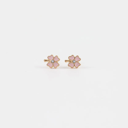 Παιδικά σκουλαρίκια καρφωτά με ζιργκόν Mar &amp; Mar Lucky Clover Kids από ανοξείδωτο ατσάλι