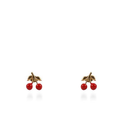 Σκουλαρίκια καρφωτά κερασάκια Mar and Mar Cherries από ανοξείδωτο ατσάλι