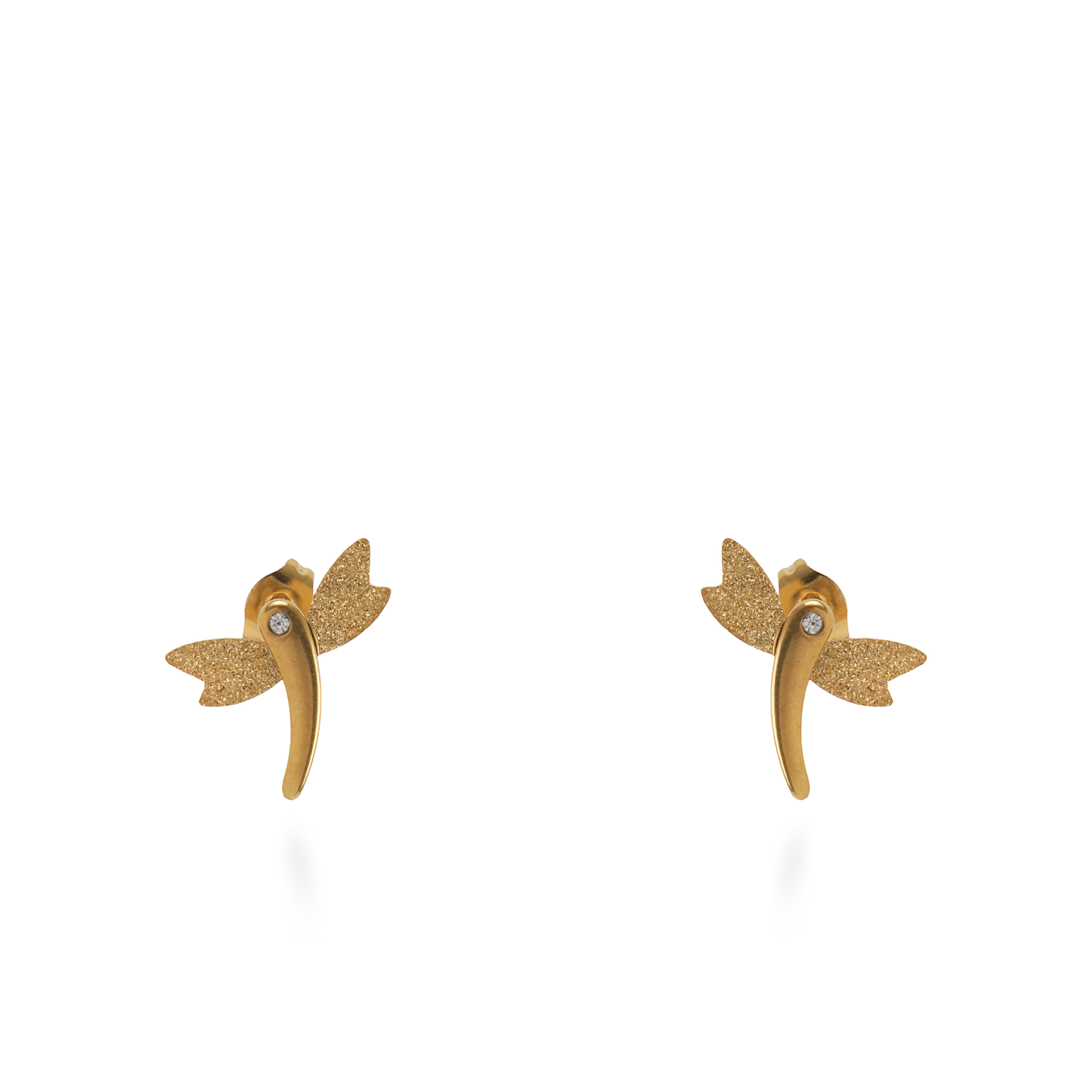Σκουλαρίκια καρφωτά με ζιργκόν Mar and Mar Dragonfly από ανοξείδωτο ατσάλι