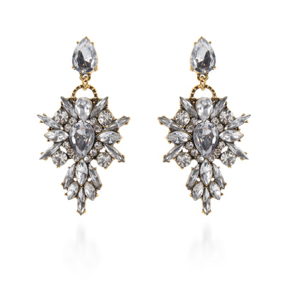 Σκουλαρίκια κρεμαστά καρδιές με πέτρες ζιργκόν Mar and Mar Dahlia