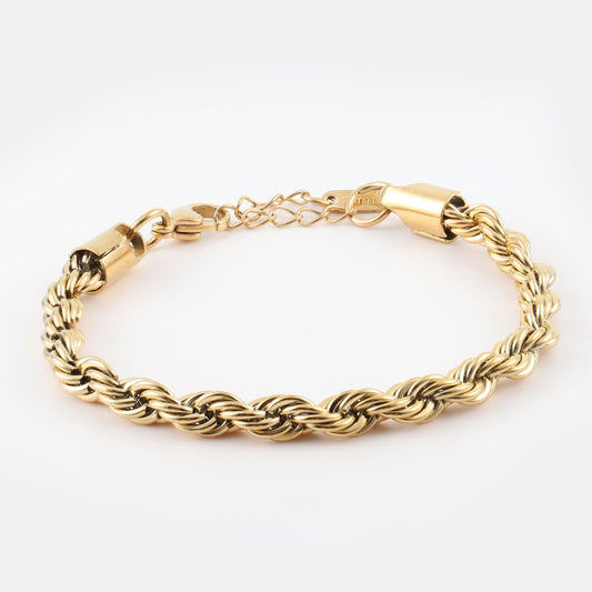 Αλυσίδα χεριού στριφτή Mar and Mar Rope 5 mm (Twisted-Gold) από ανοξείδωτο ατσάλι