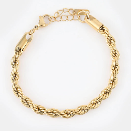 Αλυσίδα χεριού στριφτή Mar and Mar Rope 5 mm (Twisted-Gold) από ανοξείδωτο ατσάλι