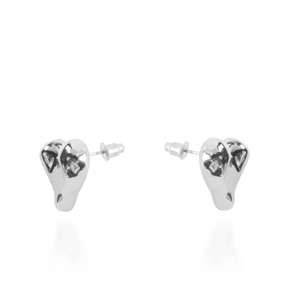 Σκουλαρίκια καρφωτά Mar and Mar Heart Silver Studs
