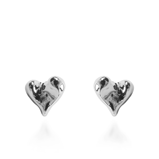 Σκουλαρίκια καρφωτά Mar and Mar Heart Silver Studs