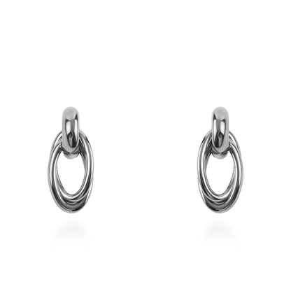 Σκουλαρίκια κρεμαστά Mar and Mar Calisty Oval (Silver) από ανοξείδωτο ατσάλι