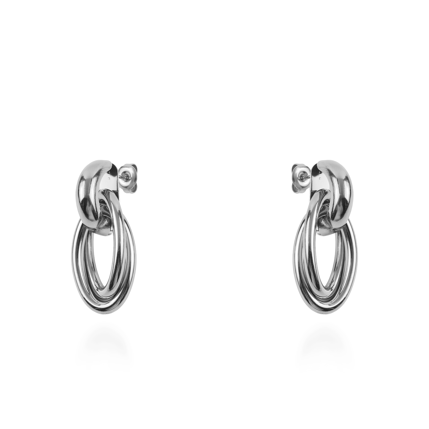 Σκουλαρίκια κρεμαστά Mar and Mar Calisty Oval (Silver) από ανοξείδωτο ατσάλι