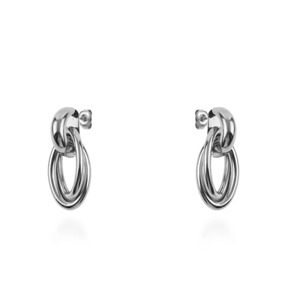 Σκουλαρίκια κρεμαστά Mar and Mar Calisty Oval (Silver) από ανοξείδωτο ατσάλι
