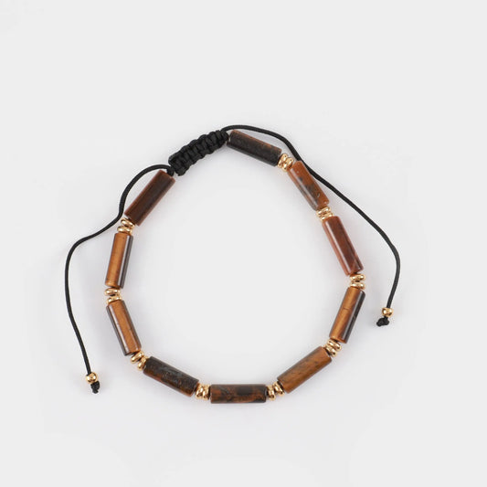 Ανδρικό βραχιόλι με πέτρα Mar and Mar Rodgers (Brown) από ανοξείδωτο ατσάλι