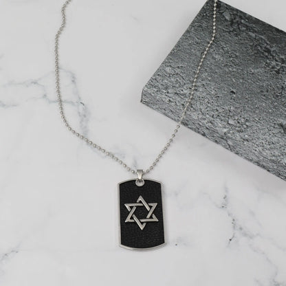 Ανδρικό Κολιέ αστέρι του Δαβίδ Mar &amp; Mar Star of David Tab από ανοξείδωτο ατσάλι
