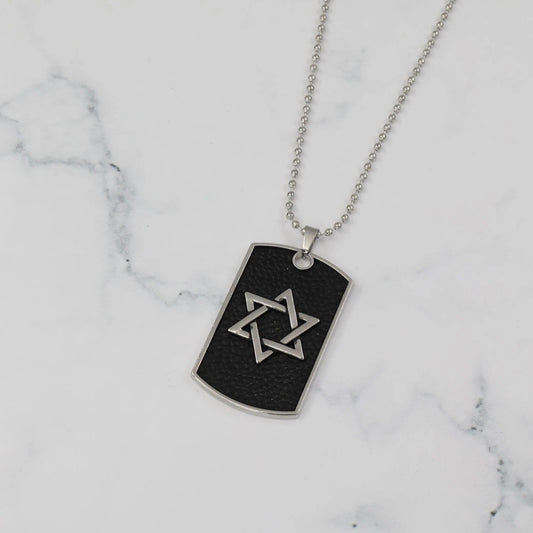 Ανδρικό Κολιέ αστέρι του Δαβίδ Mar and Mar Star of David Tab από ανοξείδωτο ατσάλι