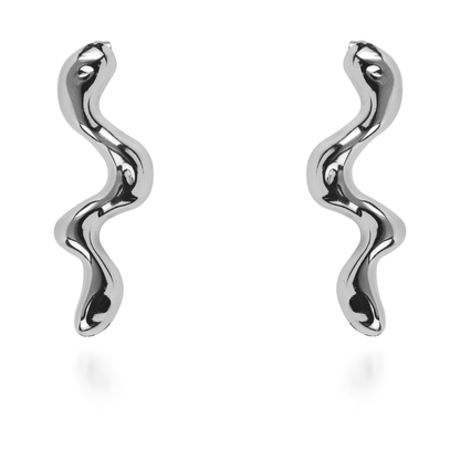 Σκουλαρίκια κρεμαστά Mar and Mar Wavie (Silver) από ανοξείδωτο ατσάλι
