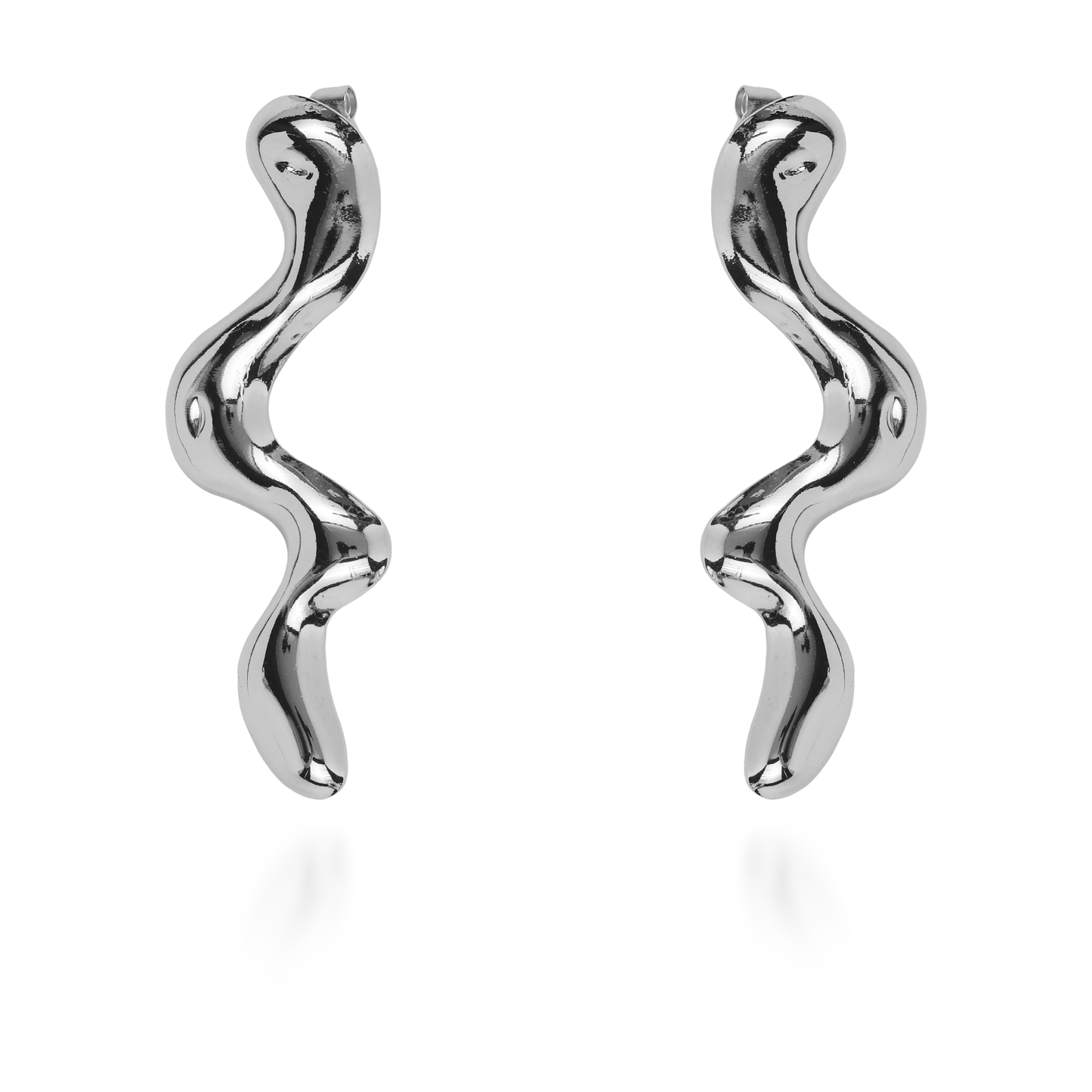 Σκουλαρίκια κρεμαστά Mar and Mar Wavie (Silver) από ανοξείδωτο ατσάλι