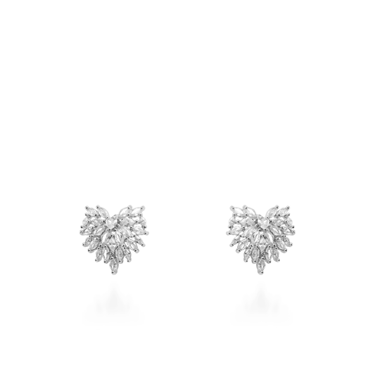 Σκουλαρίκια καρφωτά με ζιργκόν Mar and Mar Almeria Silver από ανοξείδωτο ατσάλι