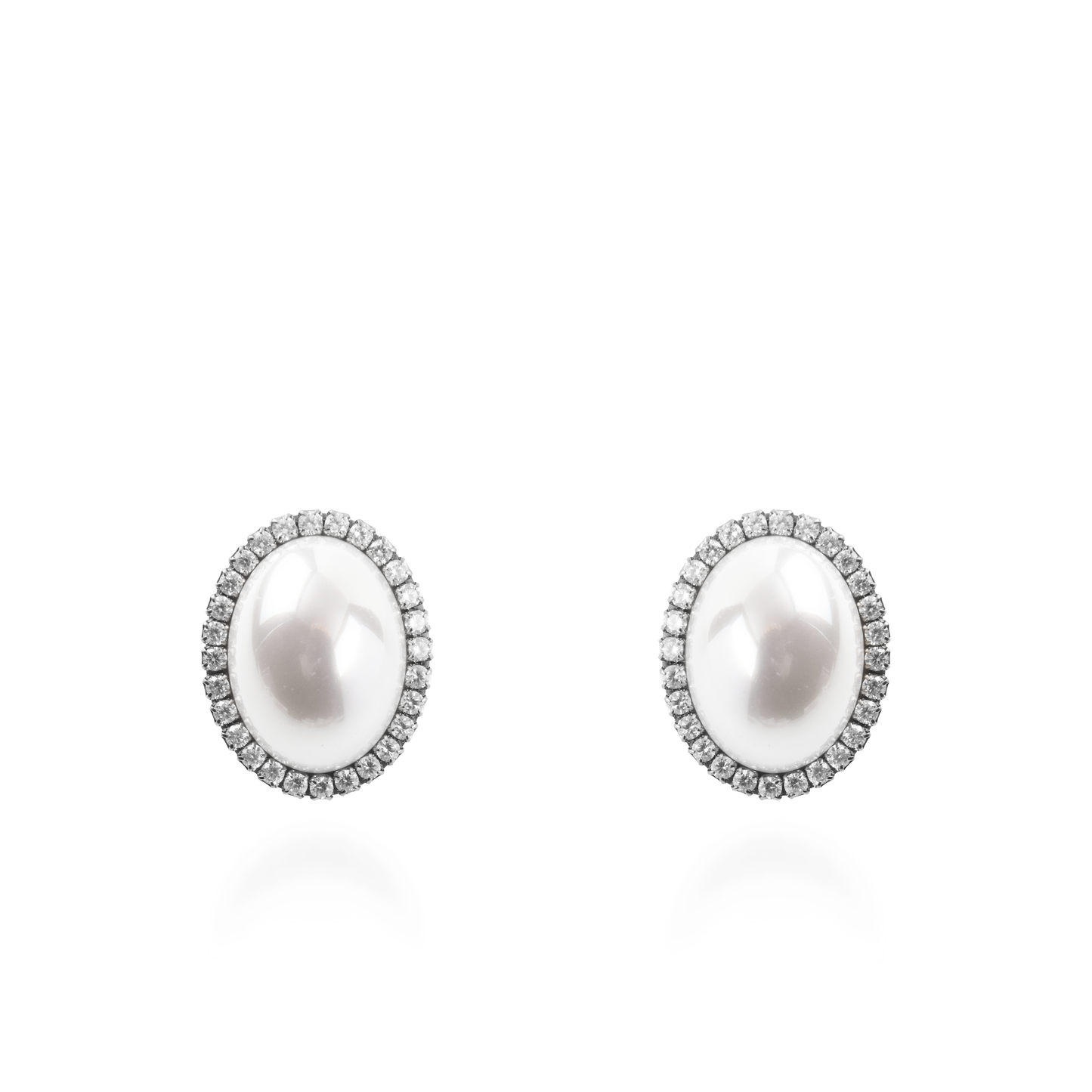 Σκουλαρίκια καρφωτά με πέρλα Mar and Mar Brittey Silver από ανοξείδωτο ατσάλι