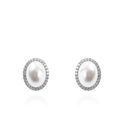 Σκουλαρίκια καρφωτά με πέρλα Mar and Mar Brittey Silver από ανοξείδωτο ατσάλι