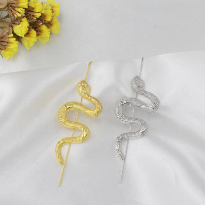 Σκουλαρίκια Cuff φίδι Rosalina Snake από διπλά επιχρυσωμένο ορείχαλκο