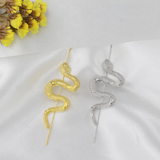 Σκουλαρίκια Cuff φίδι Rosalina Snake από διπλά επιχρυσωμένο ορείχαλκο