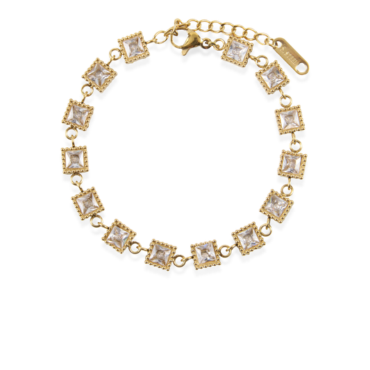 Αλυσίδα χεριού με ζιργκόν Mar and Mar Athena Cube από ανοξείδωτο ατσάλι