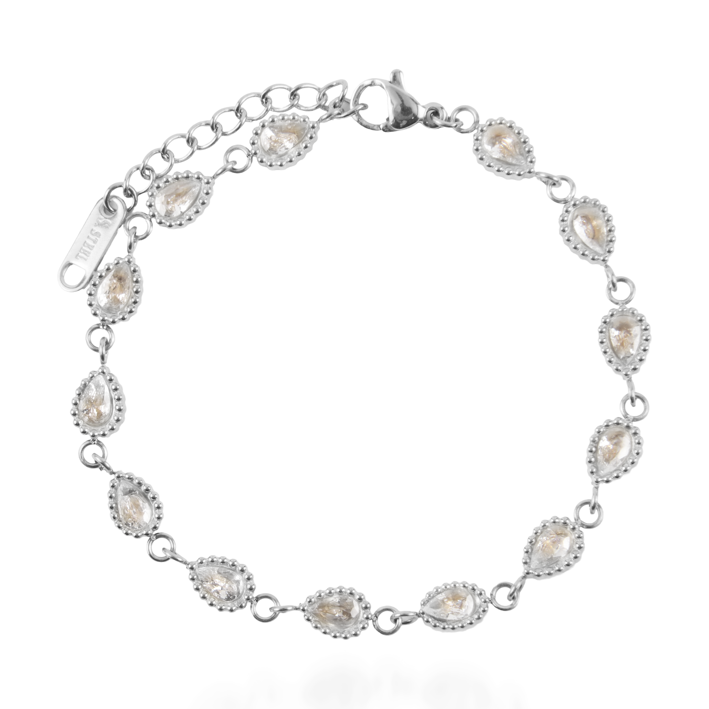 Αλυσίδα χεριού με ζιργκόν Mar and Mar Athena Tear Petite Silver από ανοξείδωτο ατσάλι