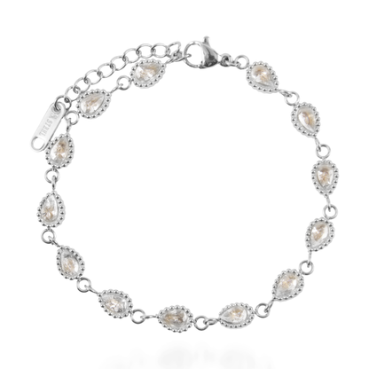 Αλυσίδα χεριού με ζιργκόν Mar and Mar Athena Tear Petite Silver από ανοξείδωτο ατσάλι