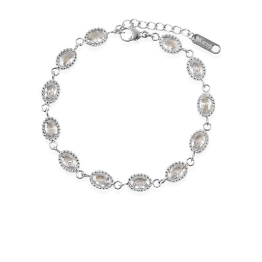 Αλυσίδα χεριού με ζιργκόν Mar and Mar Athena Oval Silver από ανοξείδωτο ατσάλι