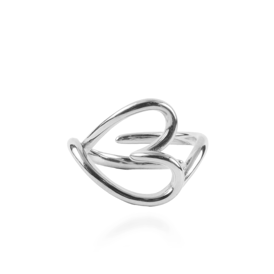 Γυναικείο δαχτυλίδι καρδιά Mar and Mar Heart Silver από ανοξείδωτο ατσάλι