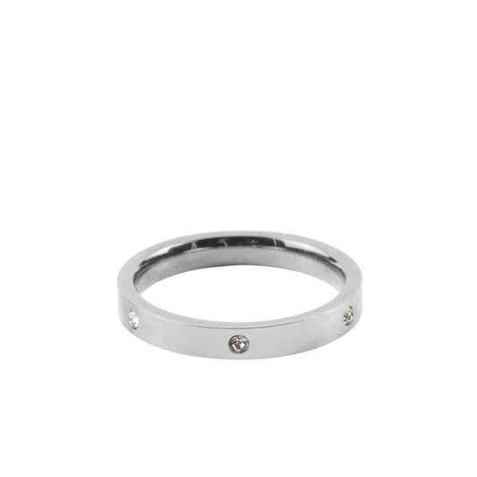 Γυναικείο δαχτυλίδι βεράκι με ζιργκόν Mar and Mar Vera Sparkle Silver από ανοξείδωτο ατσάλι
