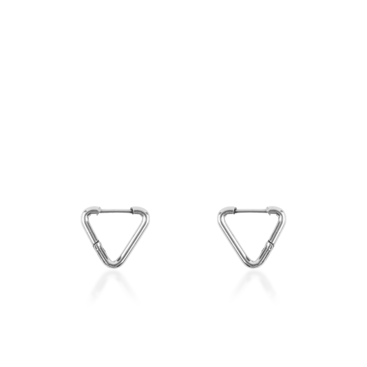 Σκουλαρίκια κρίκοι Mar and Mar Lilly Triangle Silver από ανοξείδωτο ατσάλι