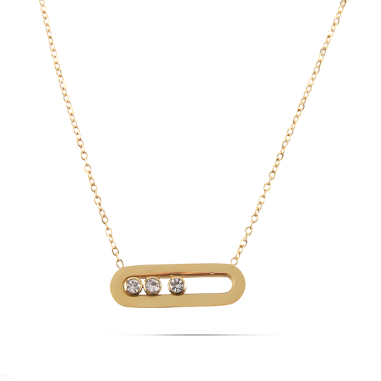 Κολιέ με πέτρες ζιργκόν Mar and Mar Palvia II από ανοξείδωτο ατσάλι