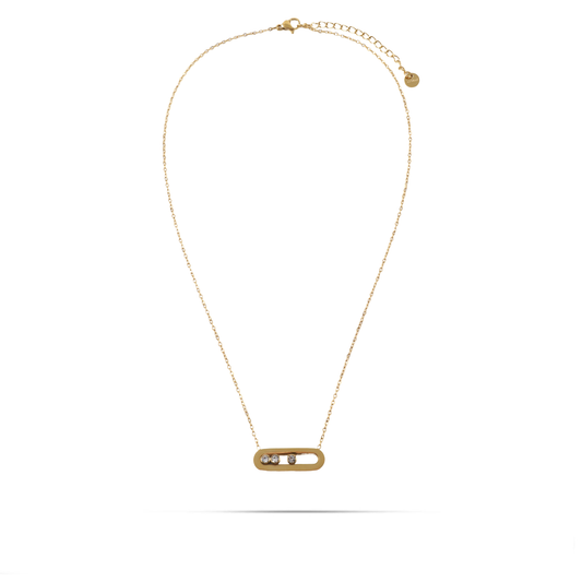 Κολιέ με πέτρες ζιργκόν Mar and Mar Palvia II από ανοξείδωτο ατσάλι