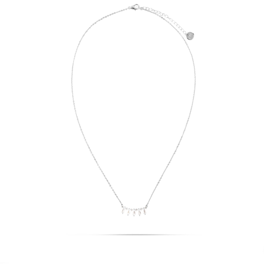 Κολιέ με ζιργκόν Mar and Mar Briony Silver από ανοξείδωτο ατσάλι
